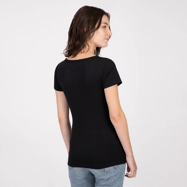 all organic pima cotton tee for women color black