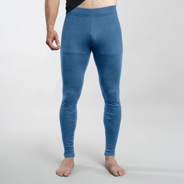 Eco Friendly Mens Alpaca Wool Leggings 300 Lightweight color natural blue
