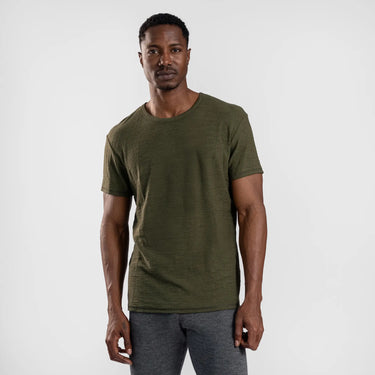 mens adventure crew neck tshirt color green