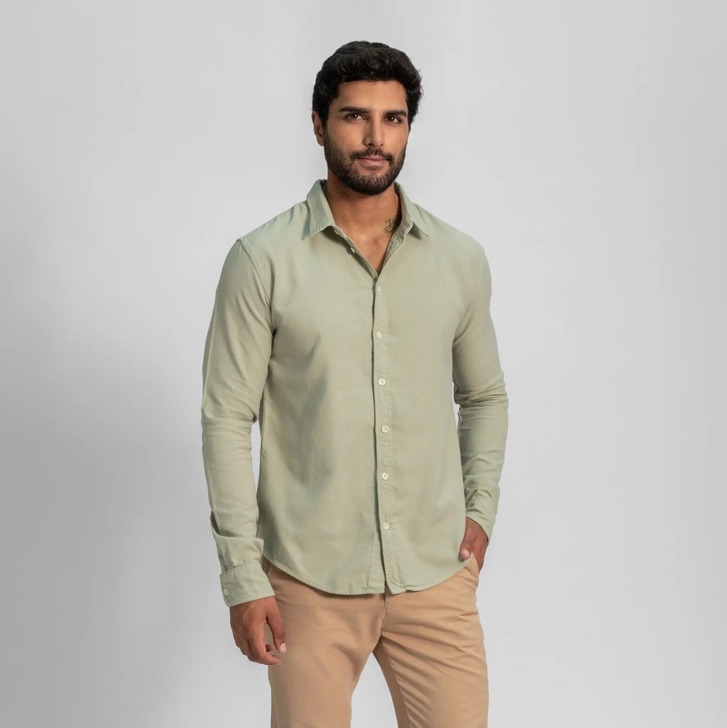 mens all purpose lightweight oxford button up shirt color celadon tint