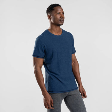 mens antiodor crew neck tshirt color natural blue
