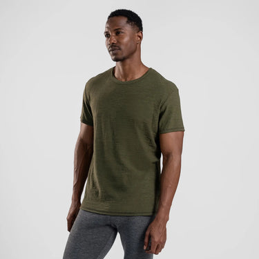 mens any activity crew neck tshirt color green