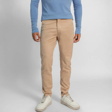 mens comfortable fit slim fit drill pants color beige