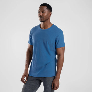 mens eco friendly crew neck tshirt color baby blue