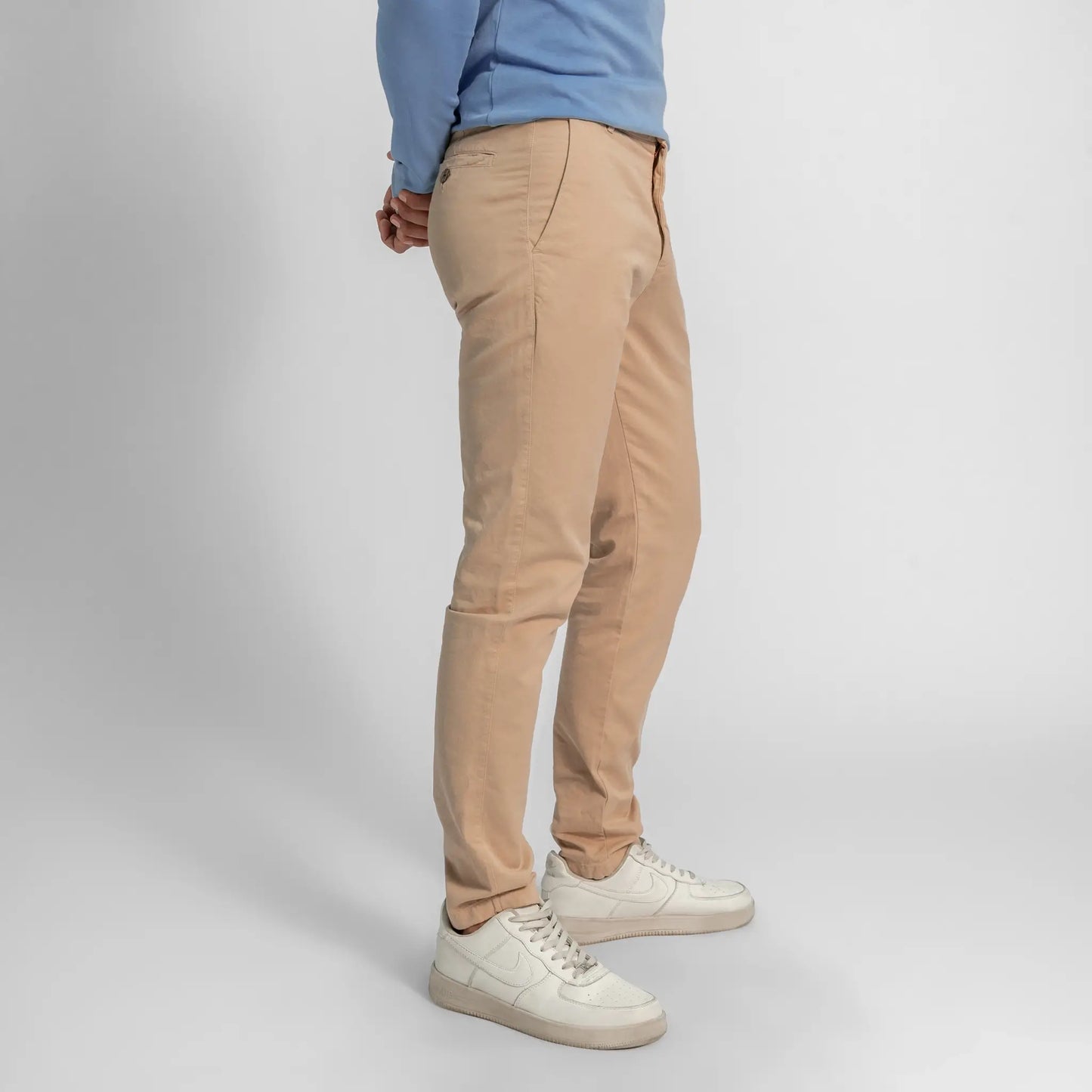 mens eco friendly slim fit drill pants color beige