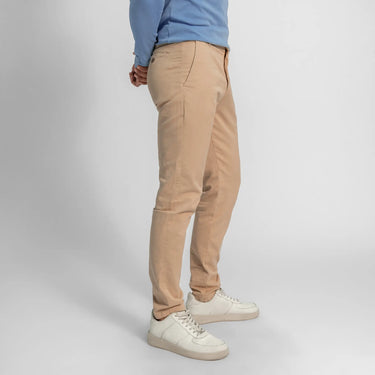 mens eco friendly slim fit drill pants color beige