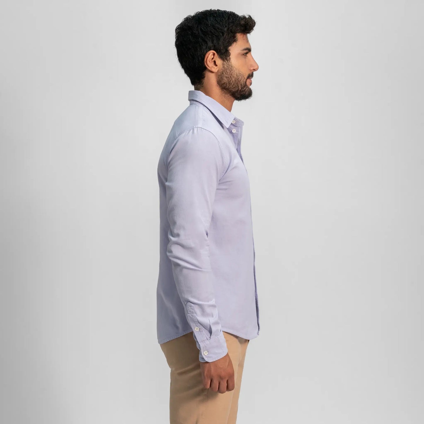 mens functional twill buttonup chest pocket shirt color thistle