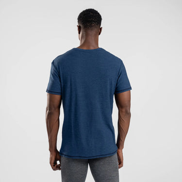 mens high performance crew neck tshirt color natural blue