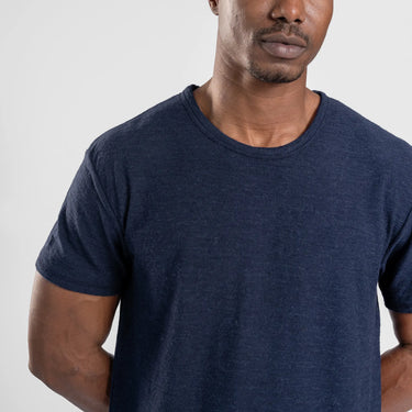 mens highest moisture wicking tshirt crew neck color navy blue