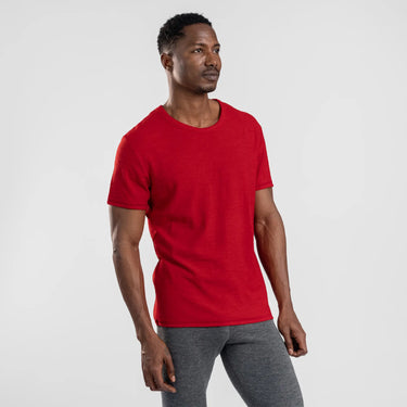 mens low moisture absorption crew neck tshirt color red