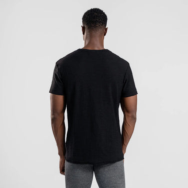 mens most sustainable crew neck tshirt color black