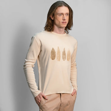 mens natural dye ecoprint long sleeve color ecoprint