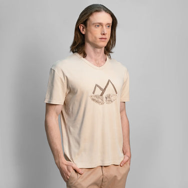 mens natural fiber ecoprint vneck color ecoprint