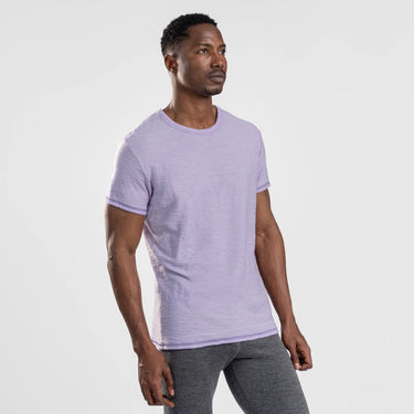 mens natural product crew neck tshirt color lilac