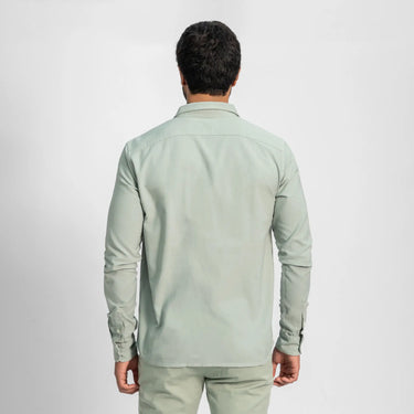 mens natural product oxford double chest pocket shirt color basil