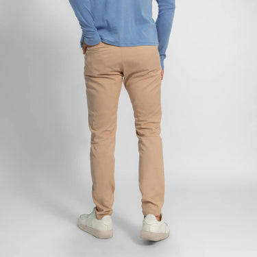 mens organic materials slim fit drill pants color beige