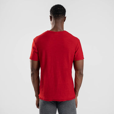 mens outdoor activities crew neck tshirt color red