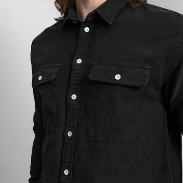 mens sustainable clothing classic shirt heavyweight color black