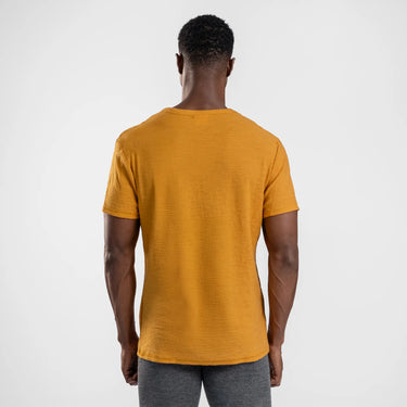 mens sustainable crew neck tshirt color gold