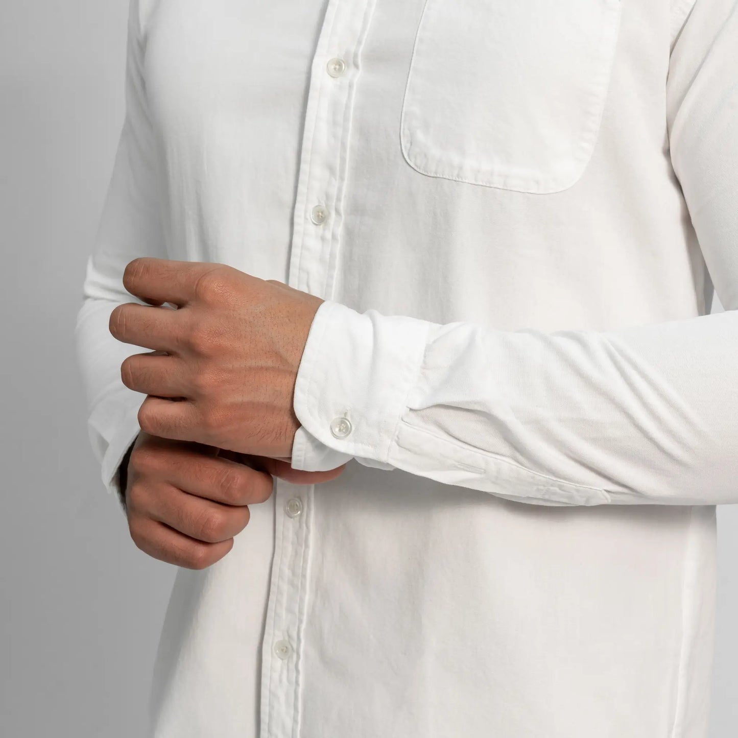mens ultra soft twill buttonup chest pocket shirt color white