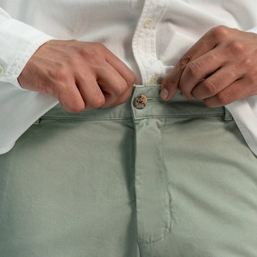 mens versatile design slim fit drill pants color aqua