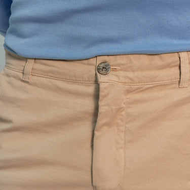 mens versatile design slim fit drill pants color beige