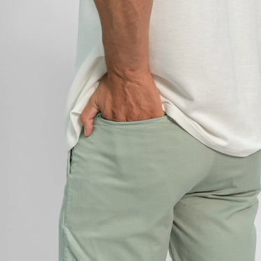 mens versatile design slim fit drill shorts color aqua