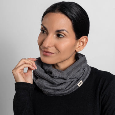 neck gaiter natural fiber ultralight color gray