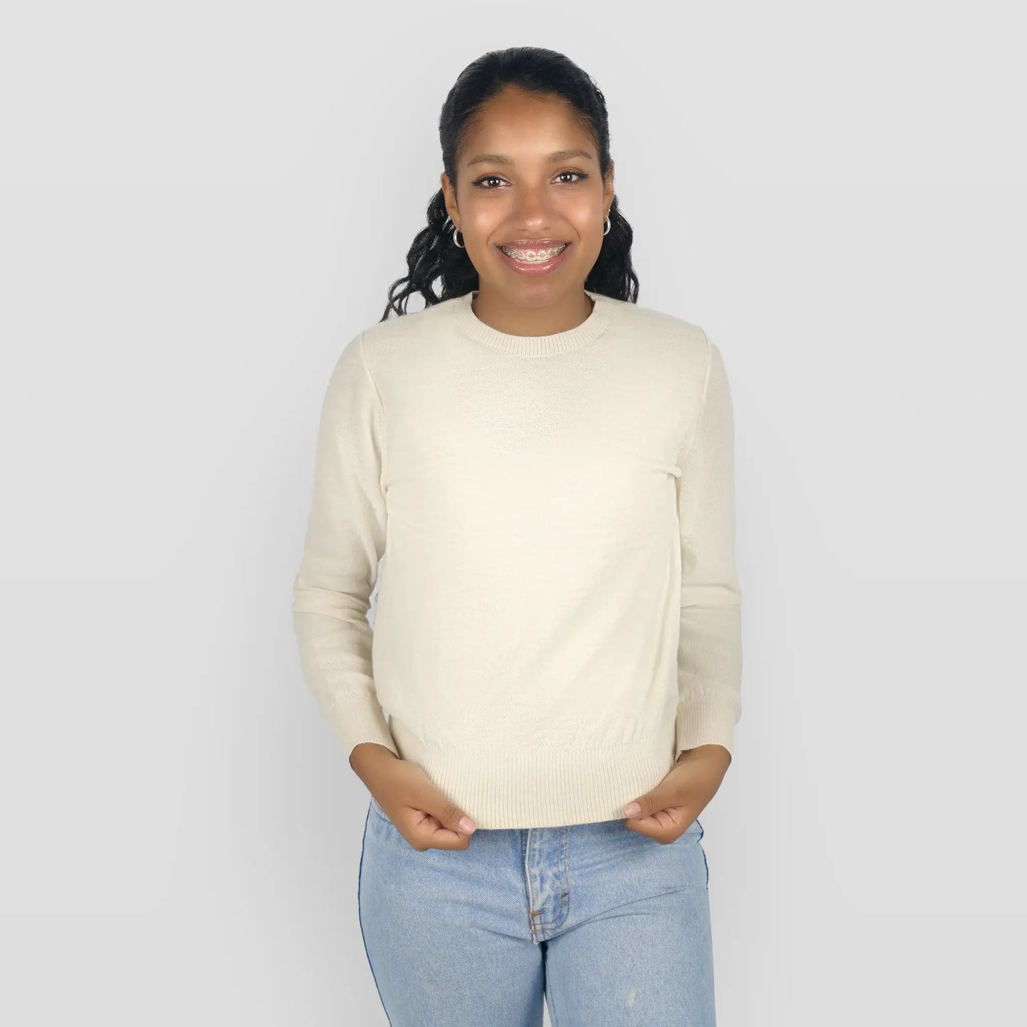 womens biodegradable alpaca sweater color undyed