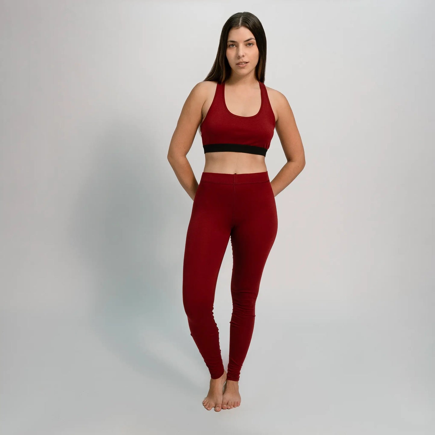 womens biogradable leggings color maroon