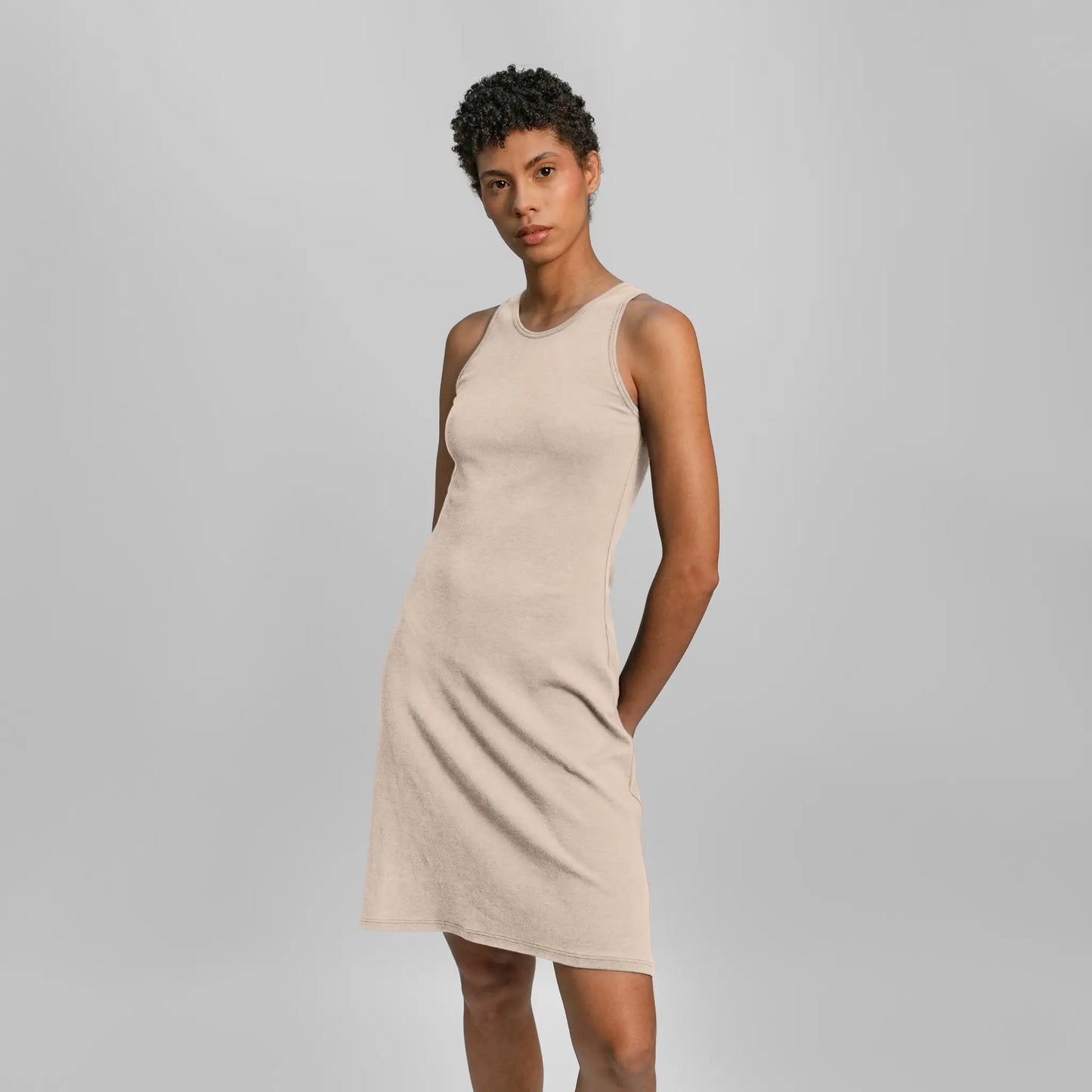 womens eco friendly bodycon dress color undyed