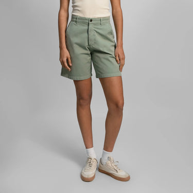womens eco friendly chino shorts color aqua