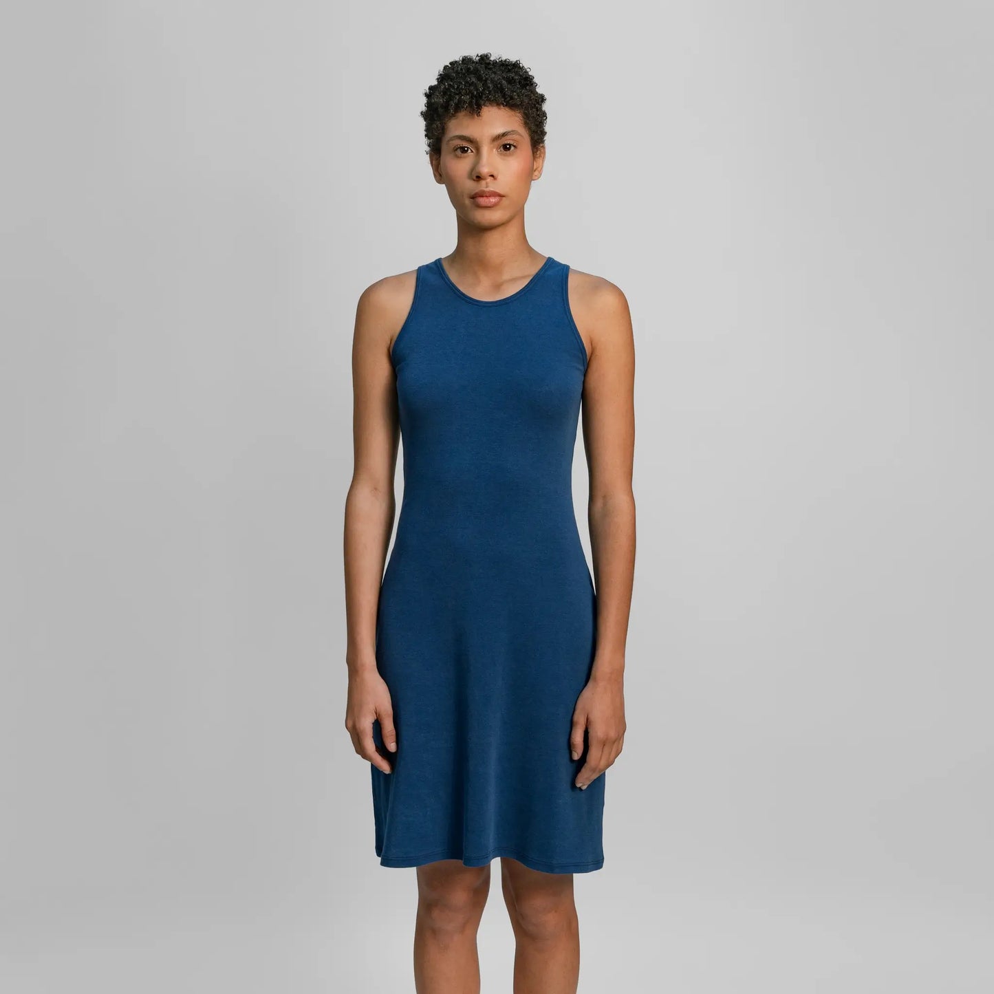 womens finest pima bodycon dress color natural blue