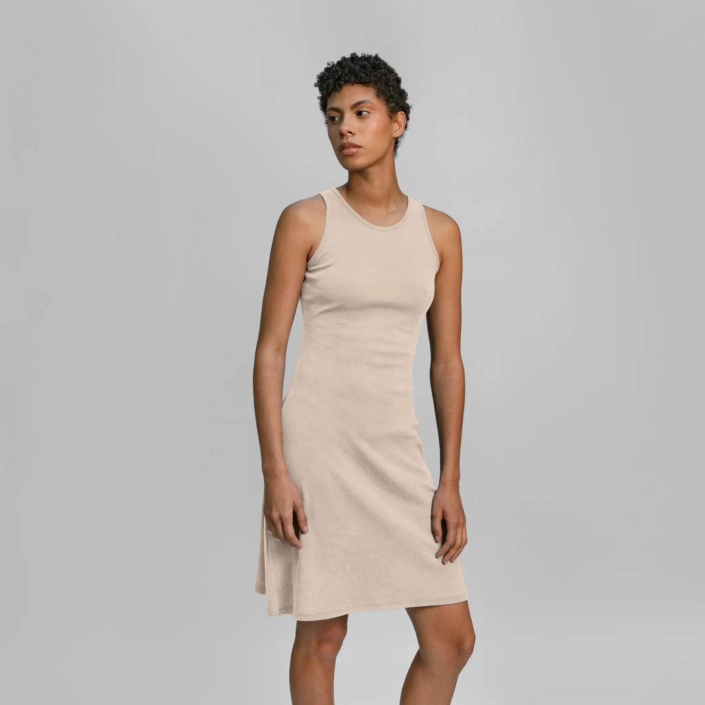 womens gots bodycon dress color undyed