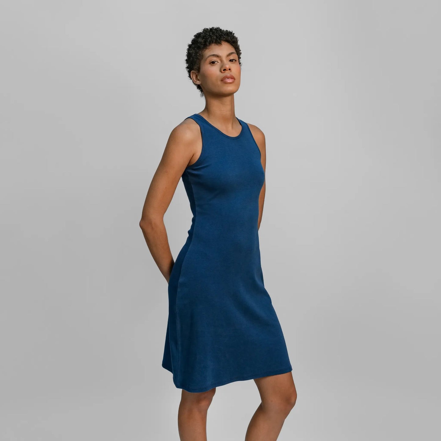 womens hypoallergenic bodycon dress color natural blue