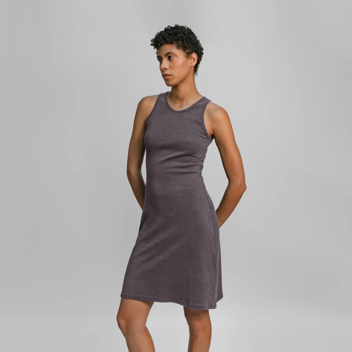 womens low impact dye bodycon dress color gray