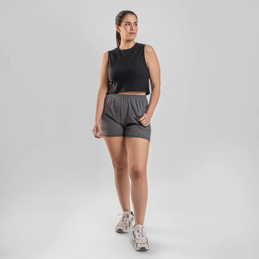 womens most sustainable shorts ultralight color gray