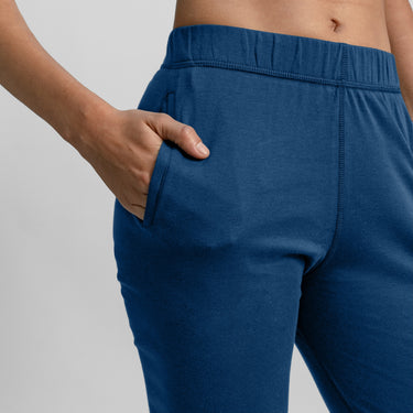 womens natural fiber joggers color natural blue