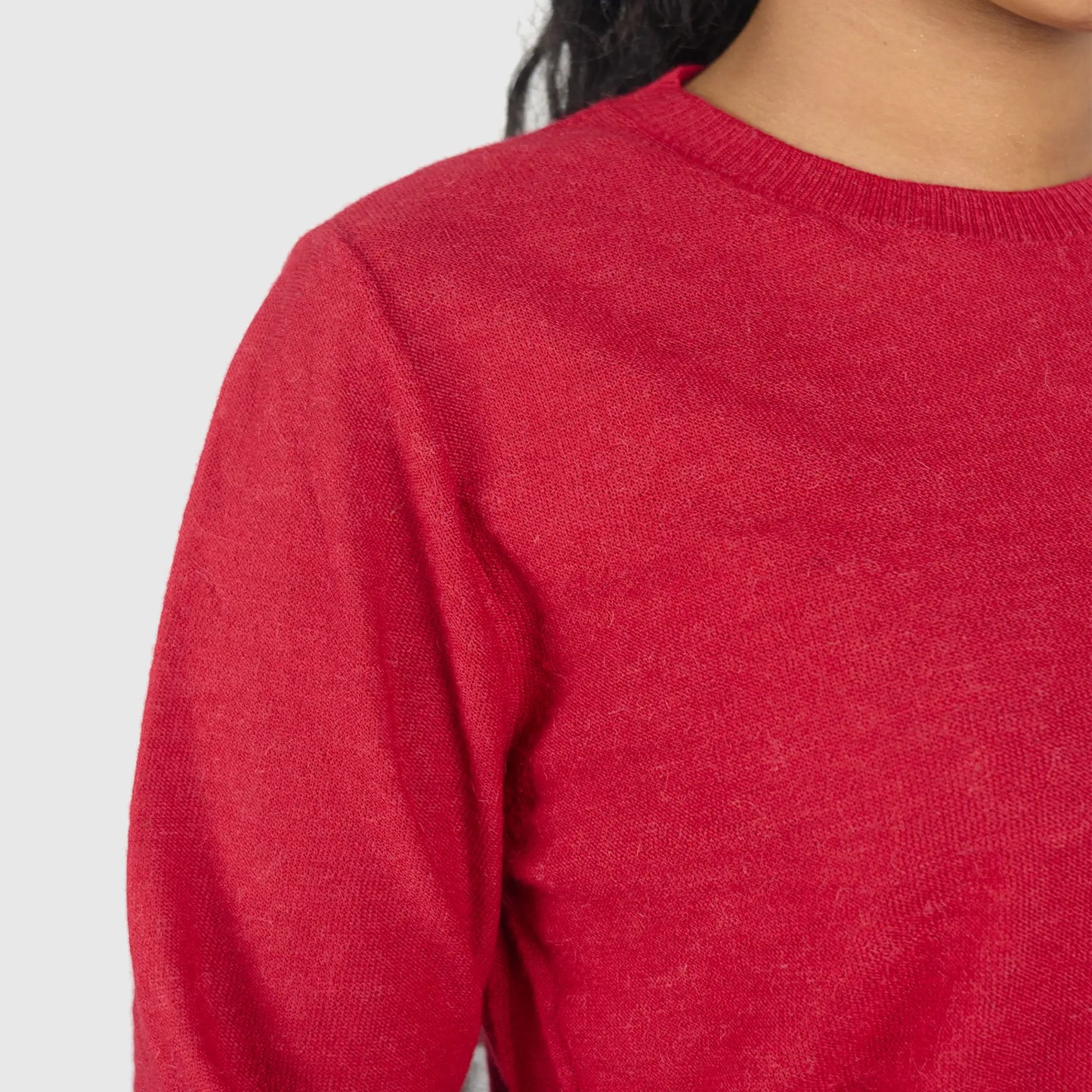 womens non toxic alpaca sweater color red