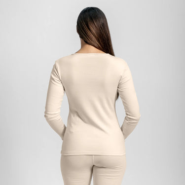 womens non toxic scoop neck long sleeve color undyed