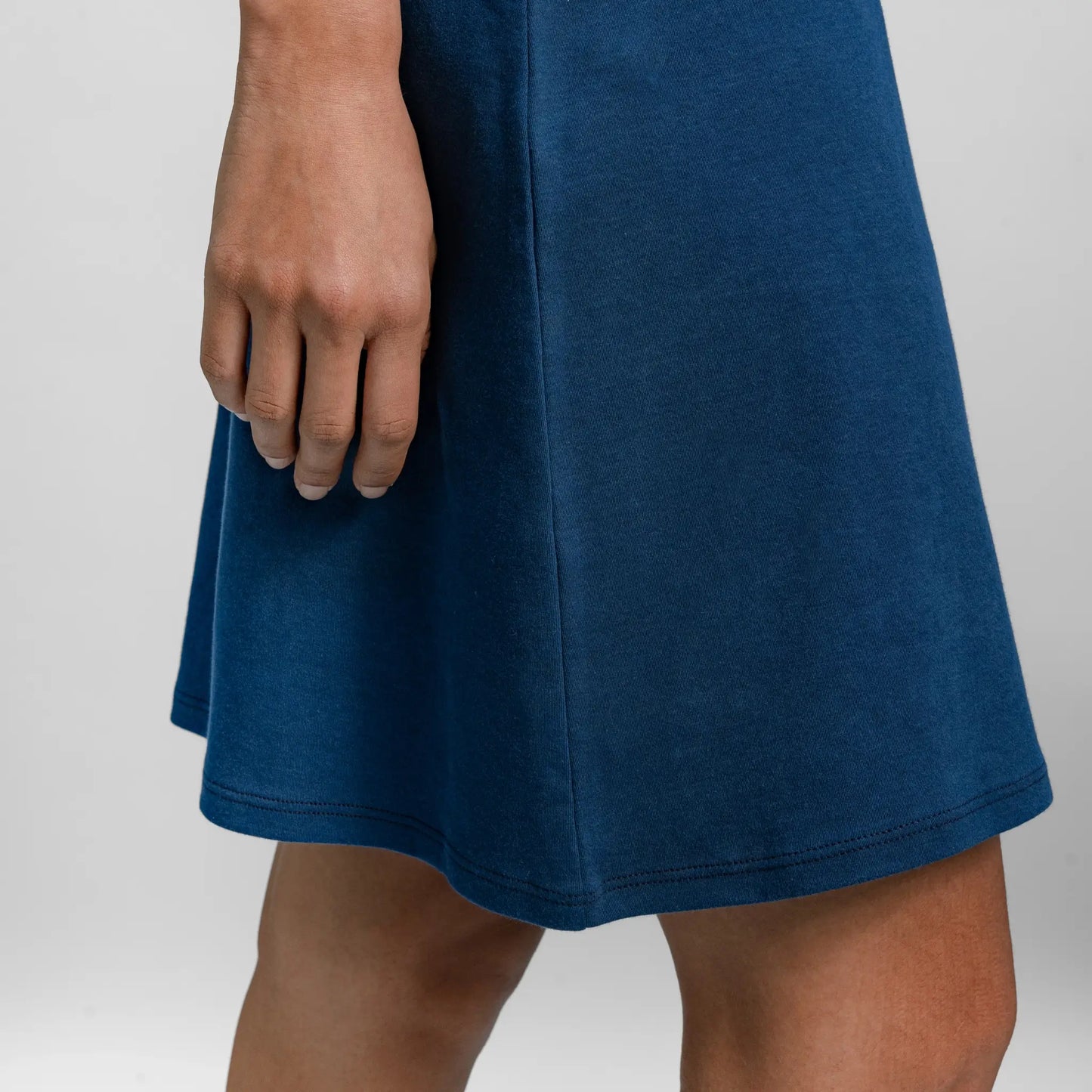 womens organic bodycon dress color natural blue