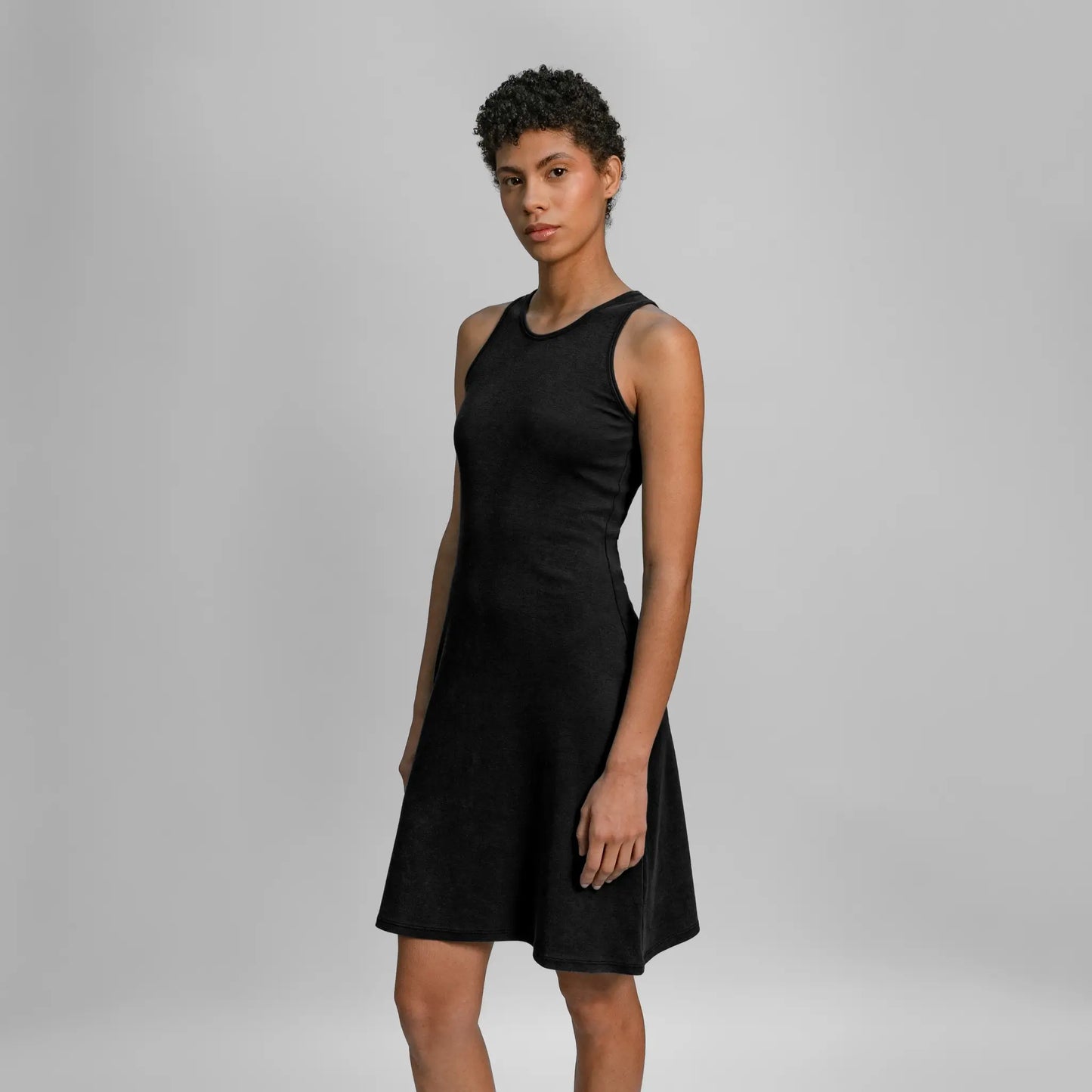 womens organic cotton bodycon dress color black