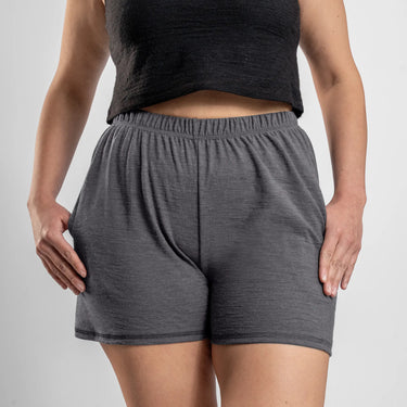 womens organic shorts ultralight color gray