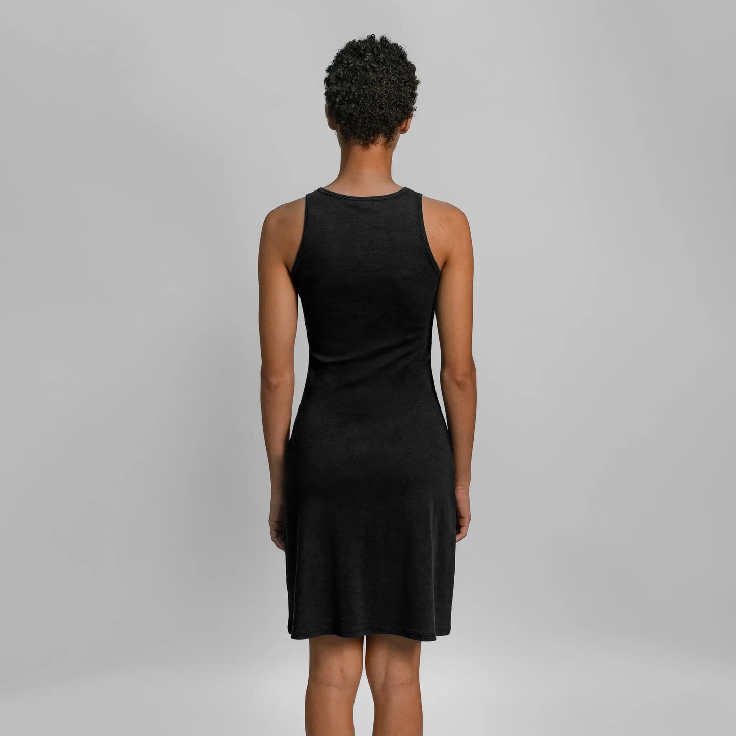 womens sustainable bodycon dress color black