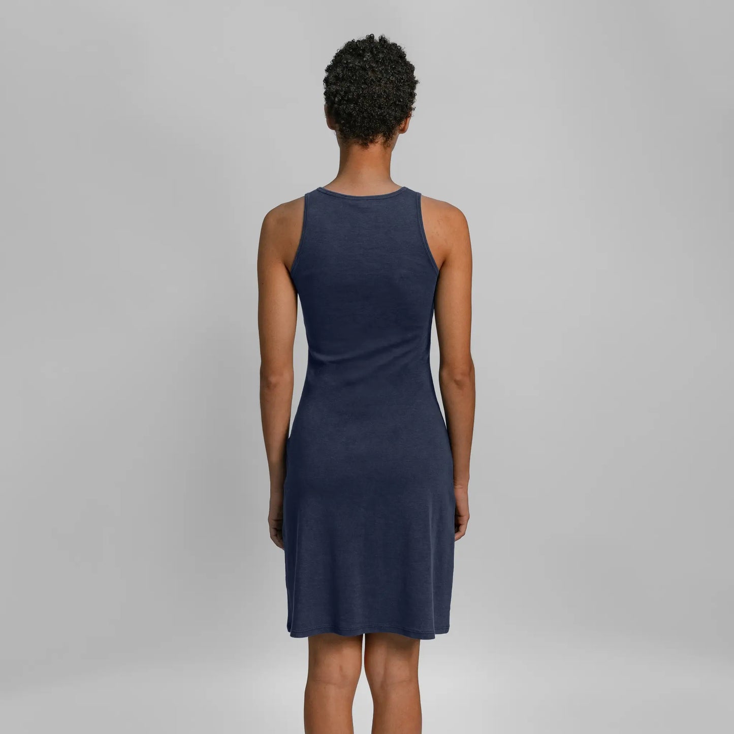 womens sustainable brand bodycon dress color navy blue