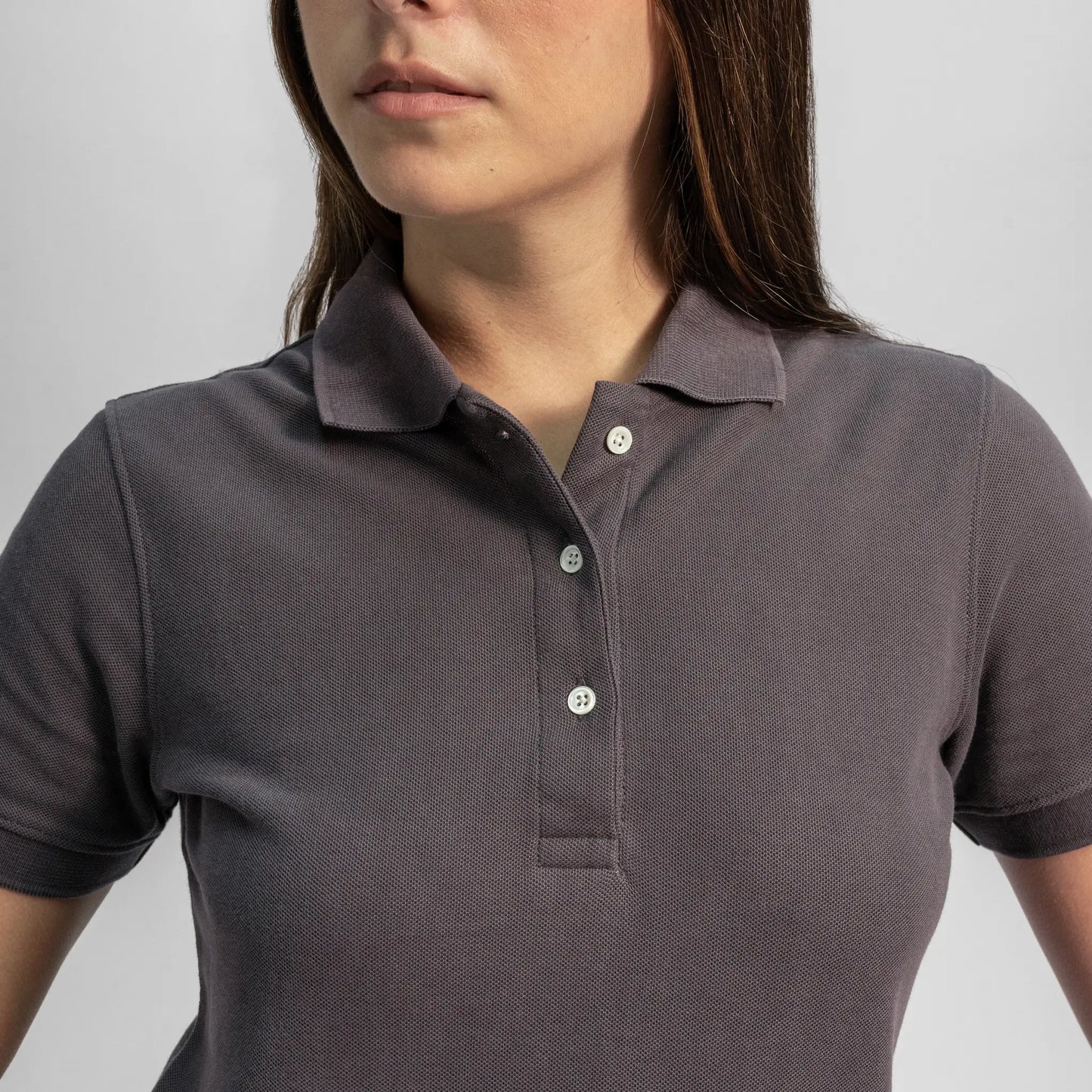 womens sustainable clothing lacoste pique polo shirt color natural gray