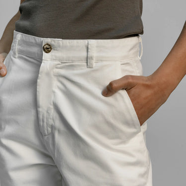 womens versatile design chino pants color white