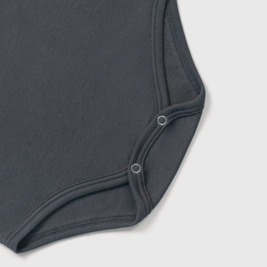 babys pima cotton short sleeve bodysuit color gray