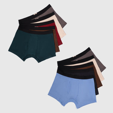 10 Pack Bundle - Men's Organic Pima Cotton Boxer Briefs Fly cover 1