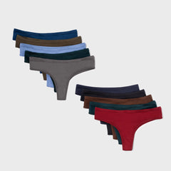 10 Pack Bundle - Women's Organic Pima Cotton Thongs